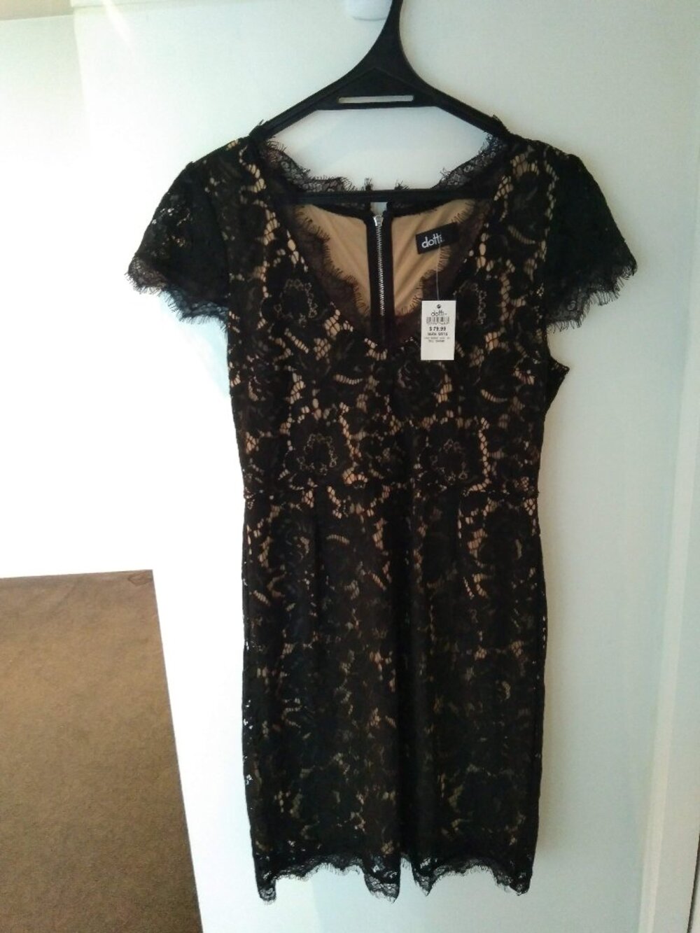 Dotti Little Black Dress Size 6 (AU 10 label) Black Lace New With Tags